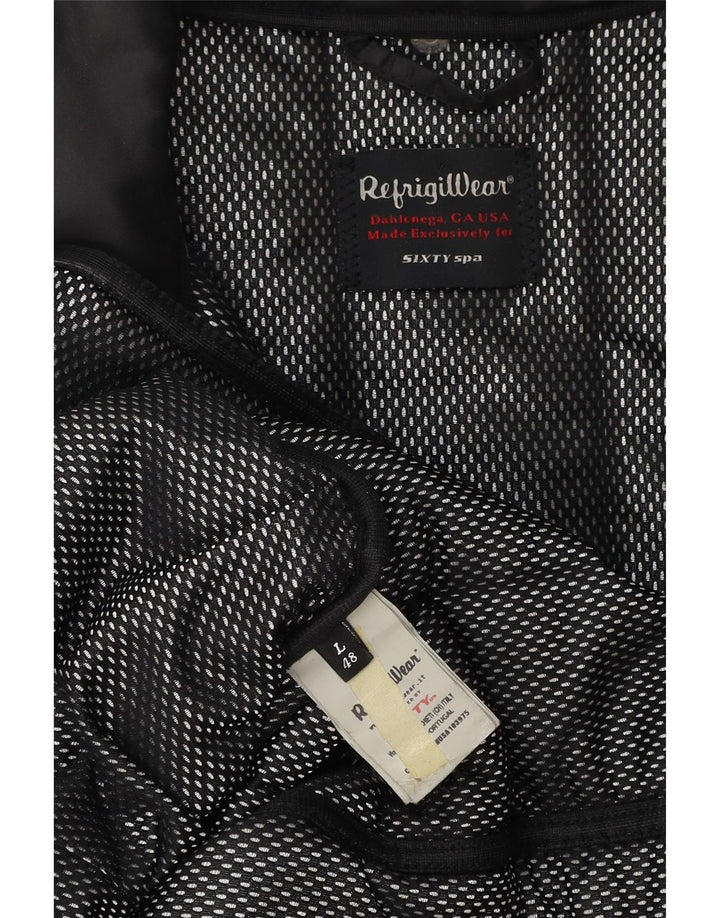 Casaco acolchoado feminino Refrigiwear UK 16 grande poliéster preto