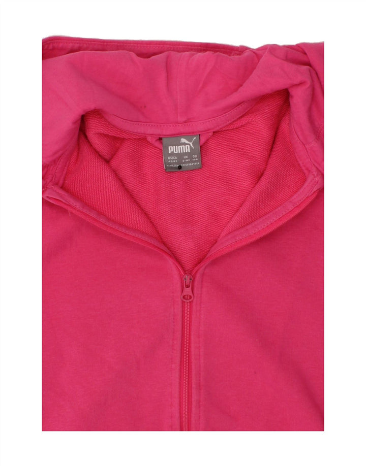 PUMA Girls Zip Hoodie Sweater 3-4 Years Pink Colourblock Vintage Puma and Second-Hand Puma from Messina Hembry 