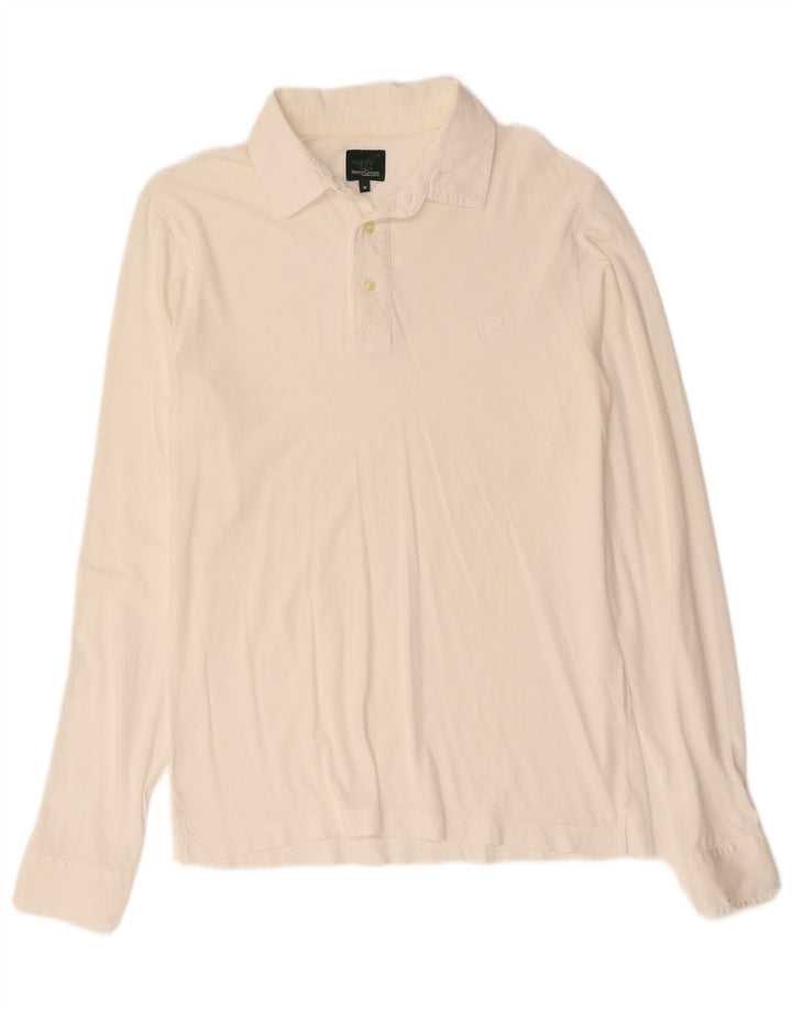 Camisa pulôver masculina Henry Cottons Reino Unido 14 médio branco