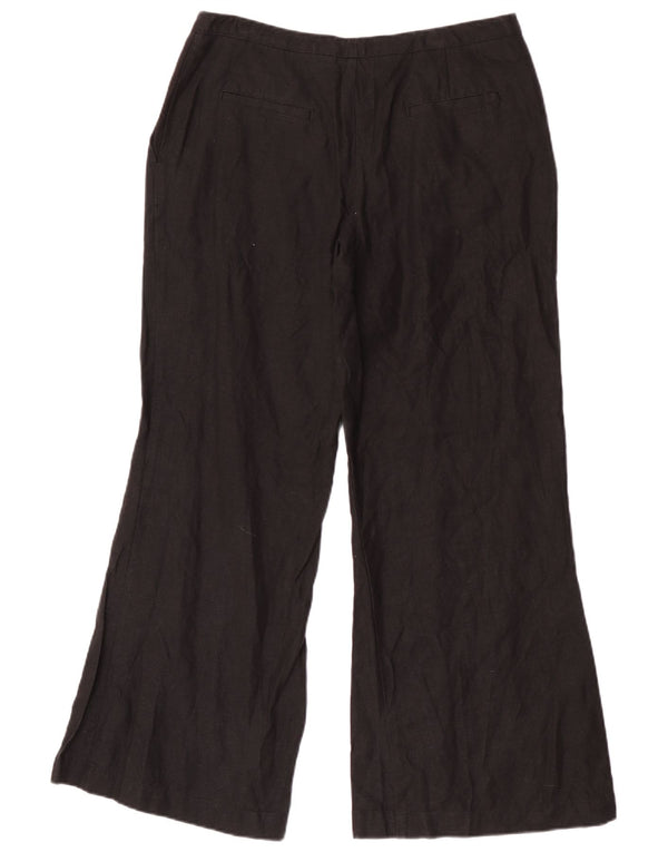 Calça feminina casual Marks & Spencer Flare Reino Unido 14 grande W32 L30 preta