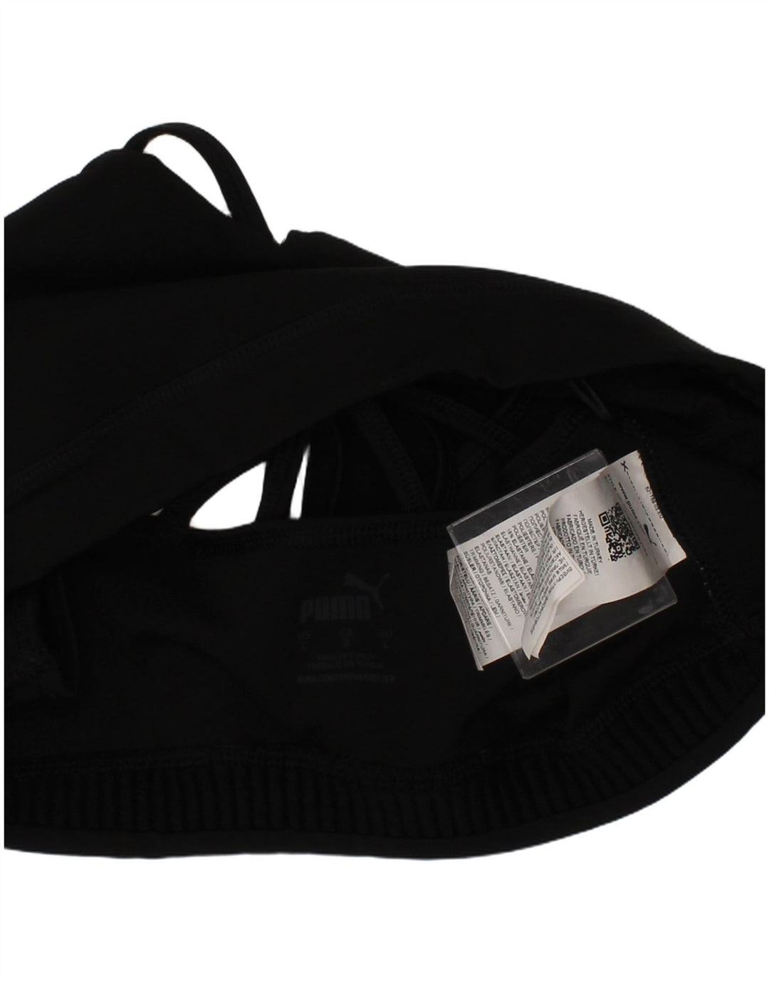 Sutiã esportivo feminino Puma grande esportivo preto de poliéster