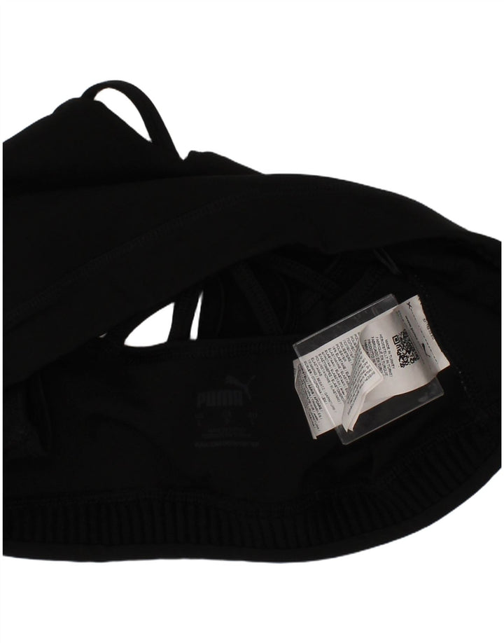 Sutiã esportivo feminino Puma grande esportivo preto de poliéster