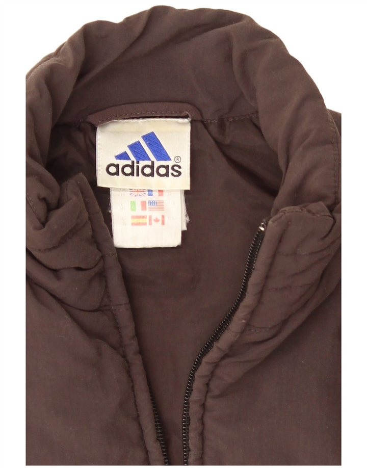 Colete acolchoado feminino Adidas UK 10 pequeno marrom poliamida