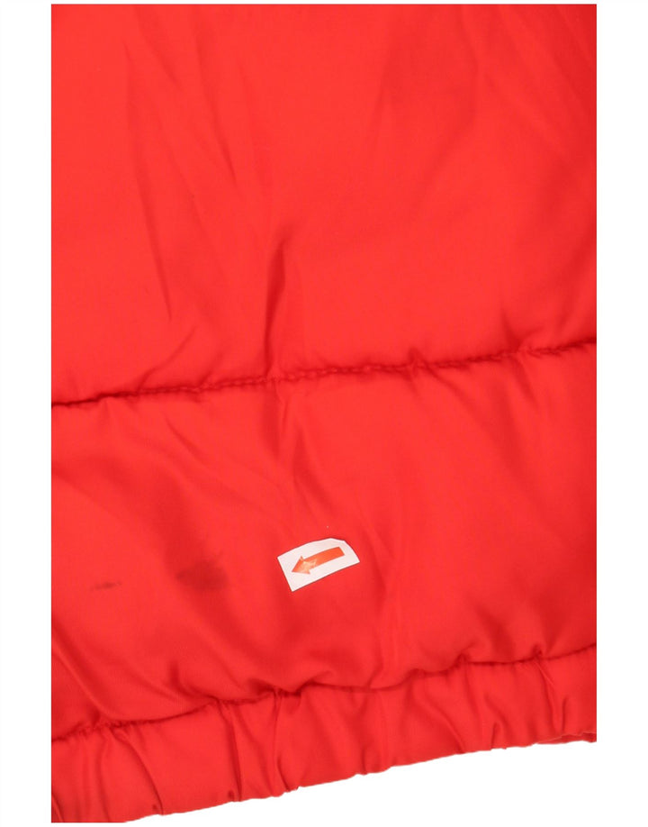 Jaqueta masculina acolchoada com capuz gráfico FILA UK 38 Medium Red Colourblock