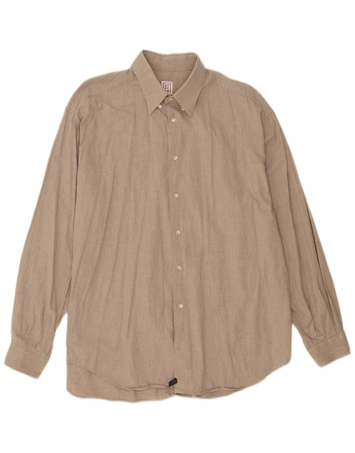 Camisa masculina Stefanel XL algodão bege