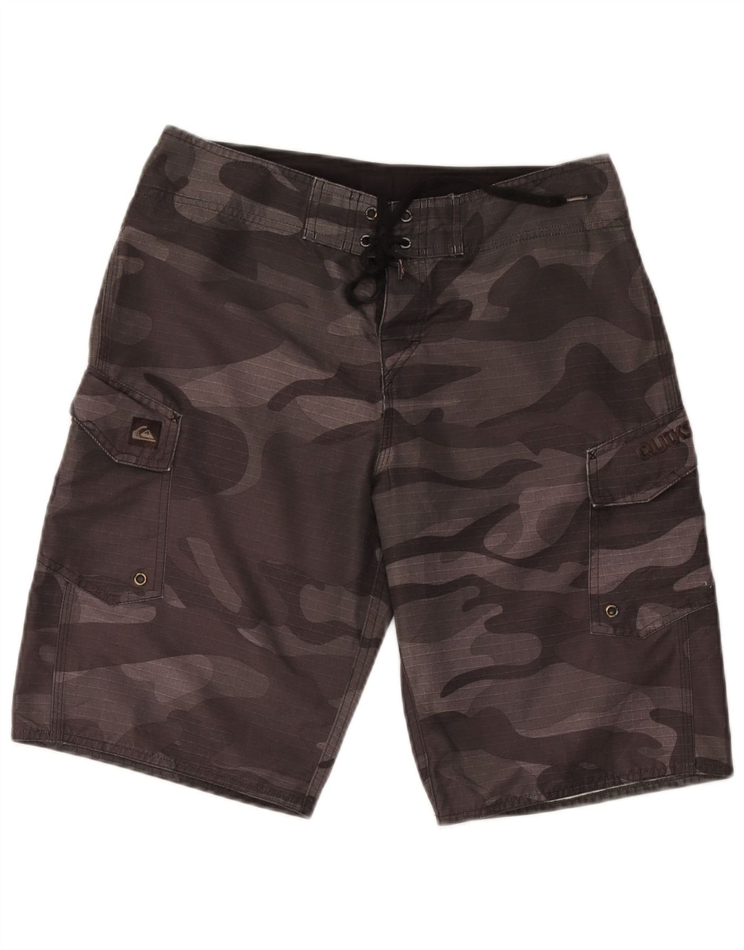 Shorts de natação masculino Quiksilver poliéster camuflado cinza médio