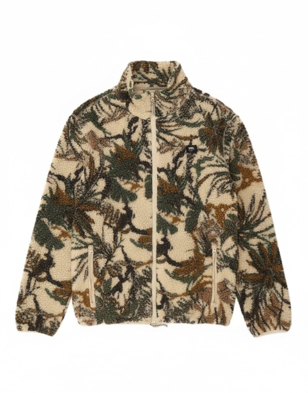 Jaqueta Vans Mens Fleece UK 38 Médio Verde Floral Poliéster