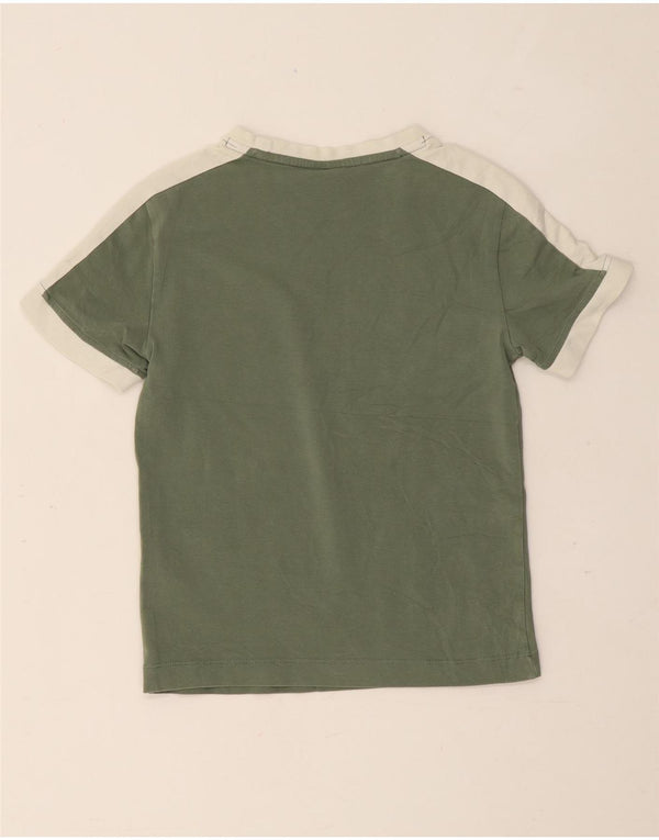 Camiseta feminina Puma UK 8 pequena verde colorblock algodão