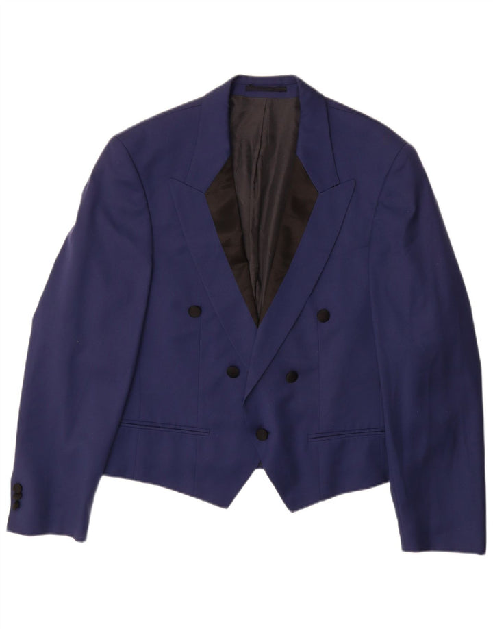 Jaqueta vintage masculina Berlin Blazer UK 38 médio azul marinho colorblock