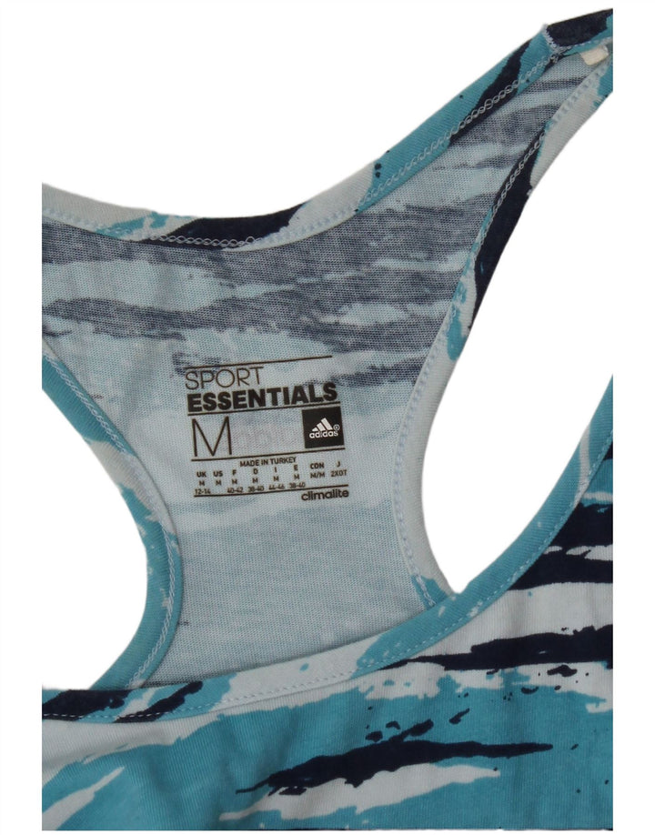 Adidas Womens Climalite Graphic Vest Top UK 12/14 Médio Azul Camuflagem