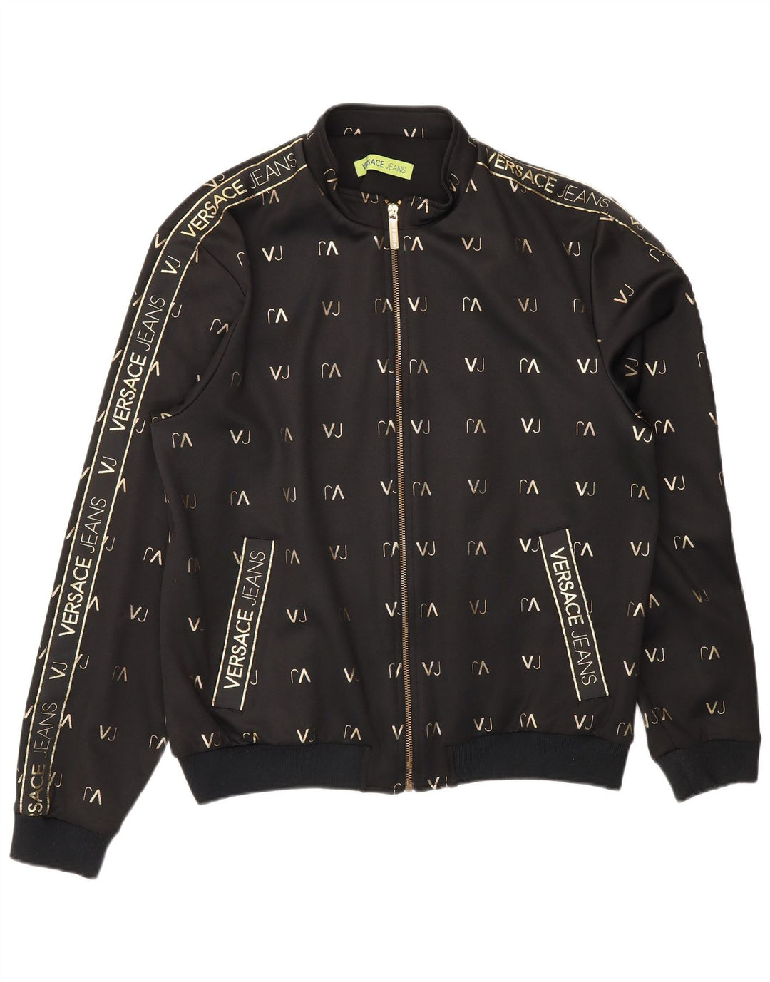 Versace Mens Graphic Tracksuit Top Jaqueta XL Preto Poliéster Esportes