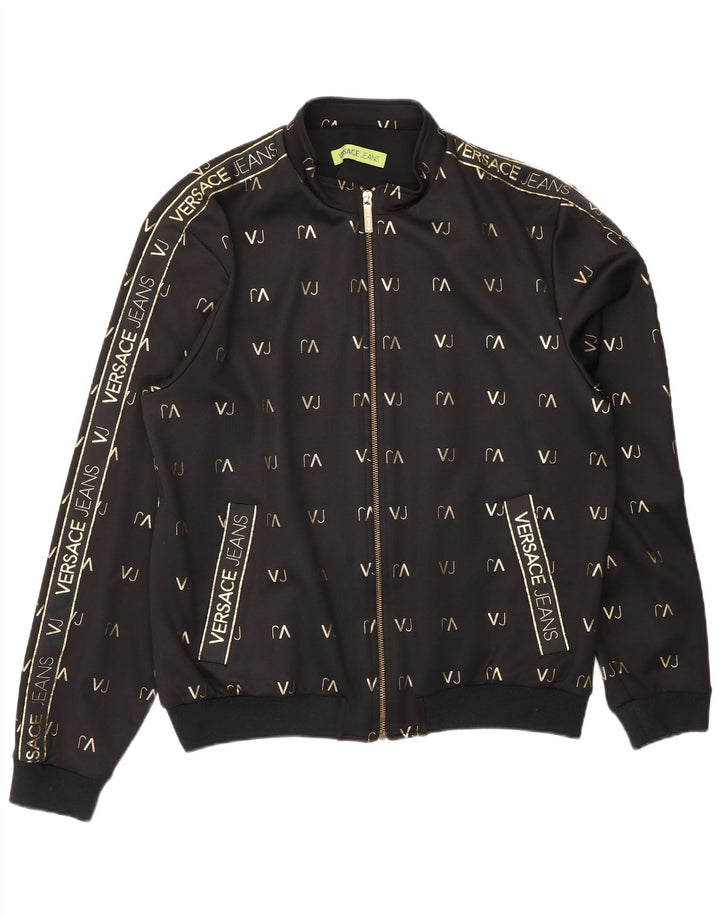 Versace Mens Graphic Tracksuit Top Jaqueta XL Preto Poliéster Esportes