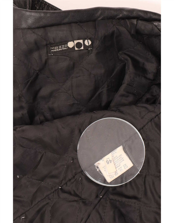 Jaqueta blazer feminina vintage com 3 botões IT 46 couro preto grande