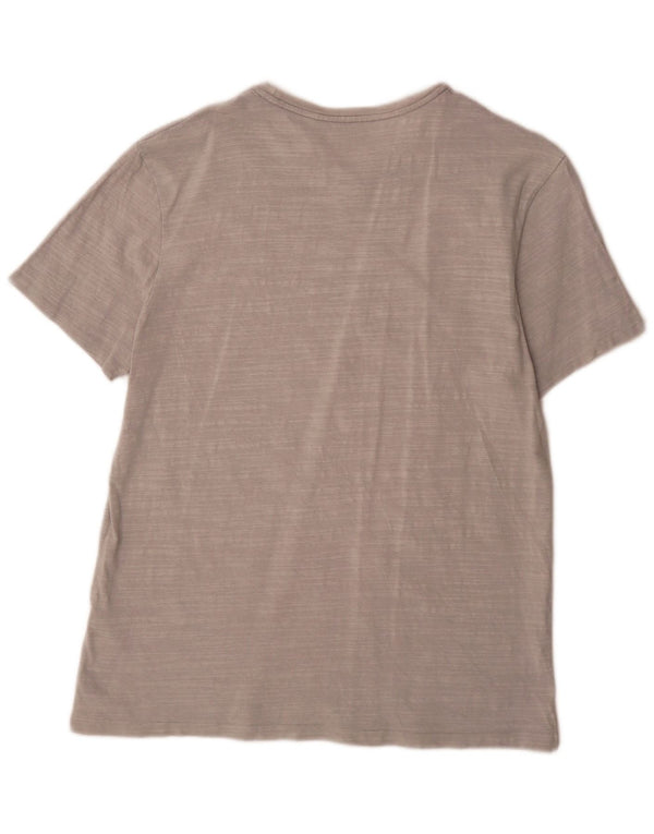 Camiseta masculina All Saints Top grande algodão manchado cinza