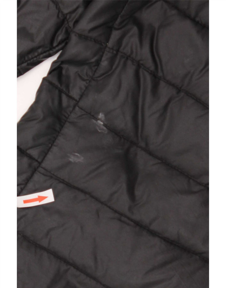 Casaco acolchoado com capuz feminino Puffa Reino Unido 8 pequeno nylon preto