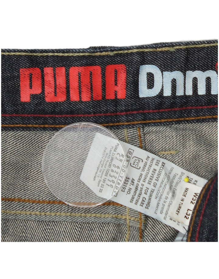 Puma Mens Straight Jeans W32 L28 Azul Marinho Algodão