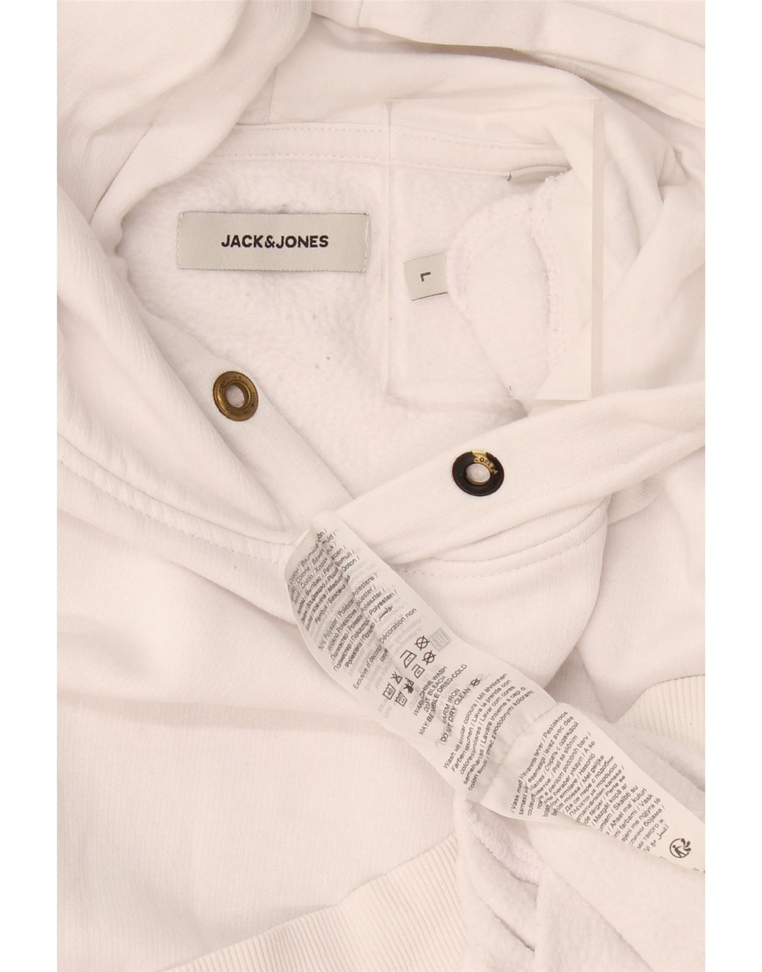 Jack & Jones moletom com capuz masculino grande algodão branco