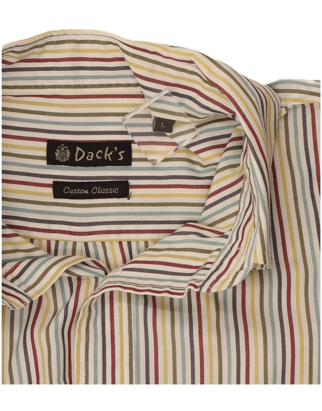 Camisa masculina de manga curta Dack's grande algodão listrado multicolorido