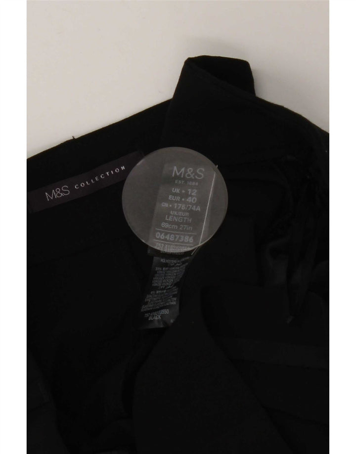 Saia lápis feminina Marks & Spencer Reino Unido 12 médio W30 poliéster preto