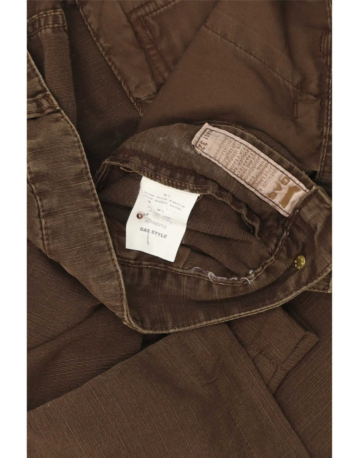 Gas Mens Chino Shorts W32 Algodão Marrom Médio