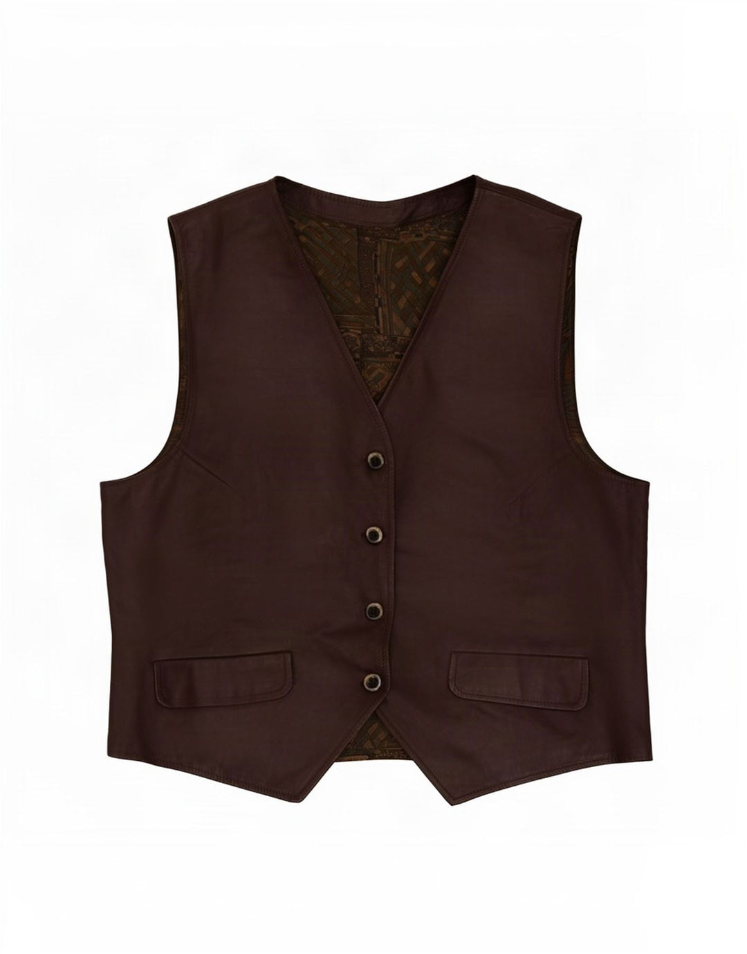 Colete Vintage Masculino Pequeno Marrom