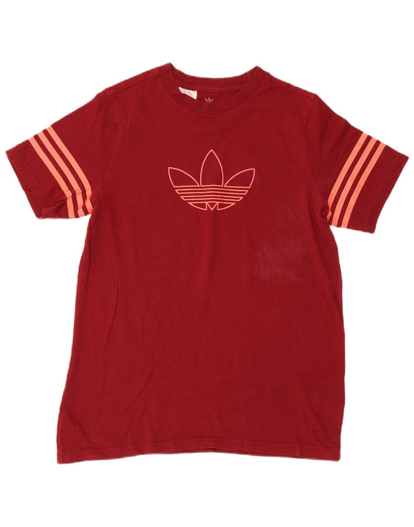 Camiseta Adidas Meninos Regular Graphic Top 14-15 Anos Algodão Borgonha Esportivo