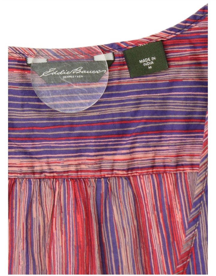 Blusa feminina sem mangas Eddie Bauer UK 12 listrada média multicolorida