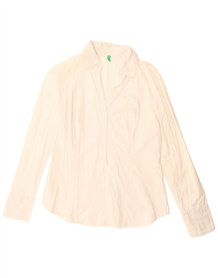Pulôver feminino Benetton UK 16 grande algodão branco