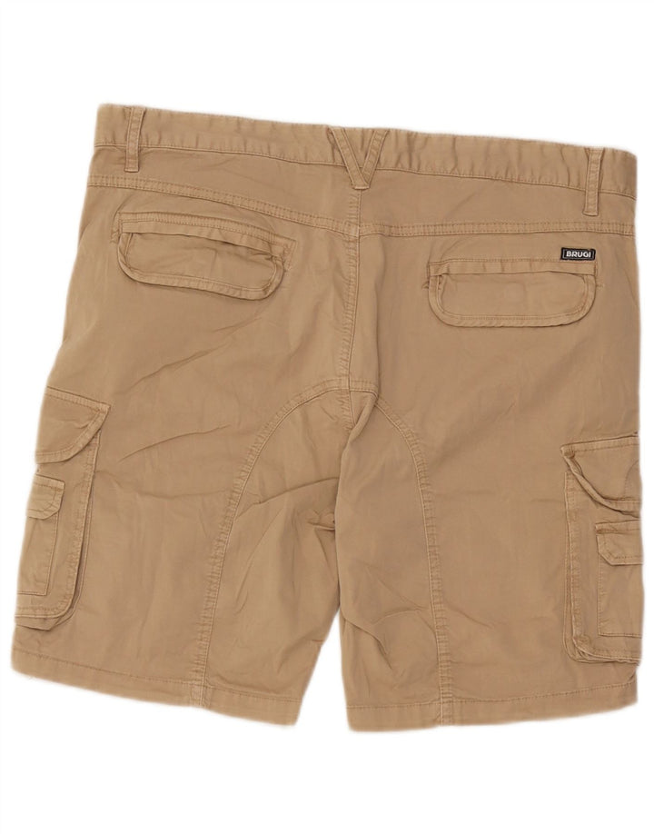 Shorts cargo masculino Brugi W36 grande algodão bege
