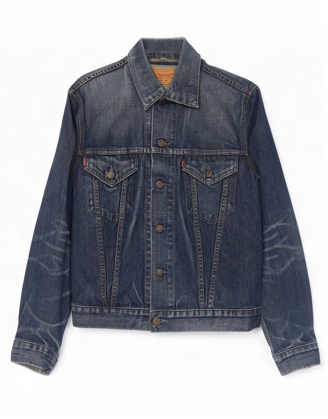 Jaqueta jeans masculina Levi's UK 36 pequena algodão azul marinho