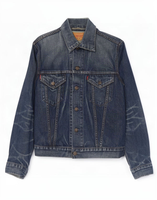 Jaqueta jeans masculina Levi's UK 36 pequena algodão azul marinho