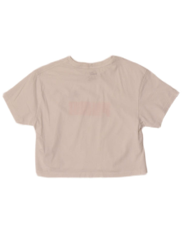 Camiseta Puma Girls Crop Graphic Top 9-10 Anos Algodão Branco