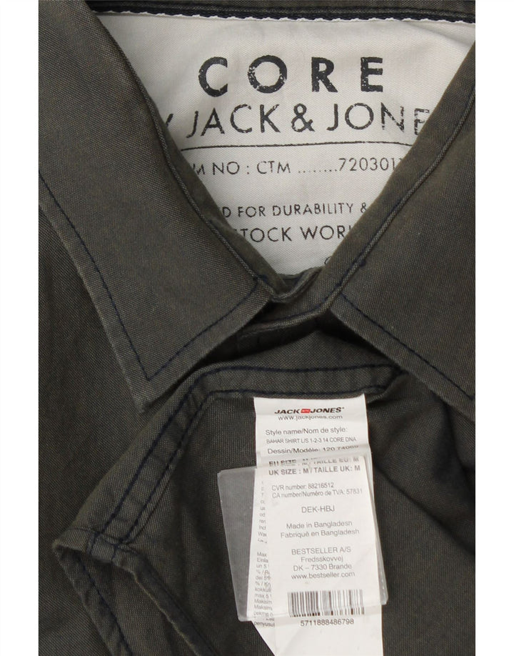Camisa masculina Jack & Jones de algodão cáqui médio