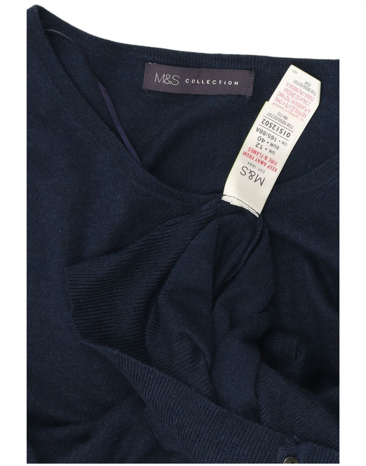 Suéter cardigã feminino Marks & Spencer UK 12 viscose azul marinho médio