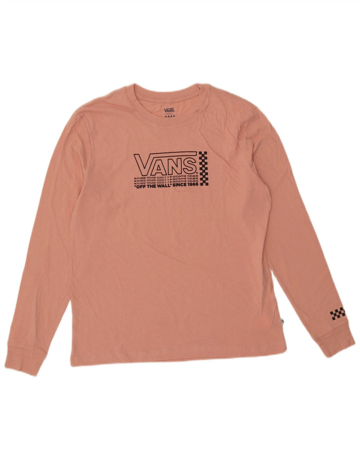 Vans Mens Graphic Top Manga Longa Pequena Rosa Algodão