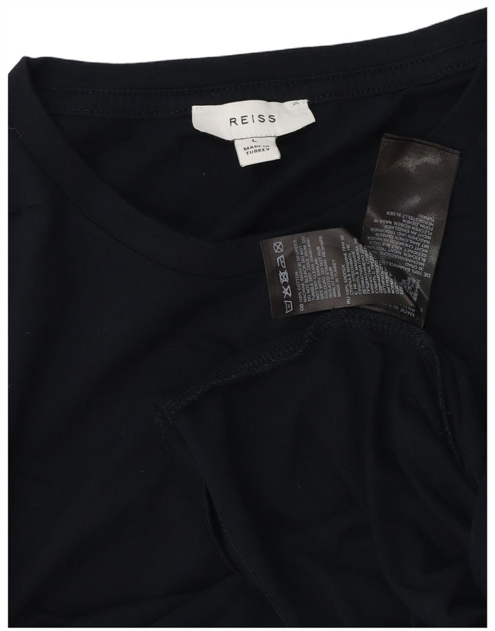 Camiseta masculina Reiss Top grande algodão azul marinho
