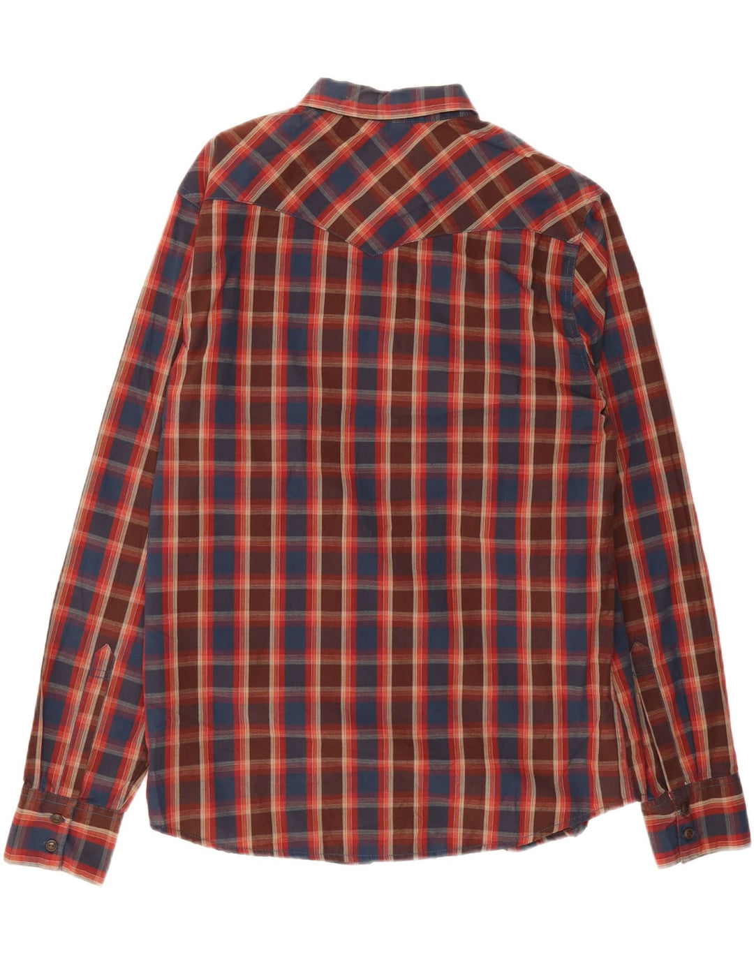 Camisa masculina Levi's grande xadrez multicolorida de algodão