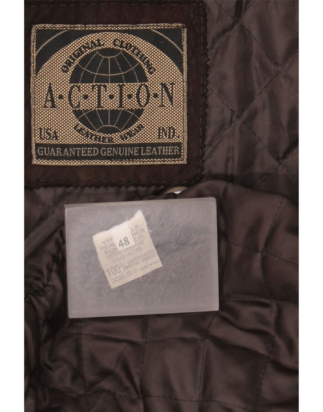 Jaqueta de couro masculina vintage IT 48 couro marrom médio