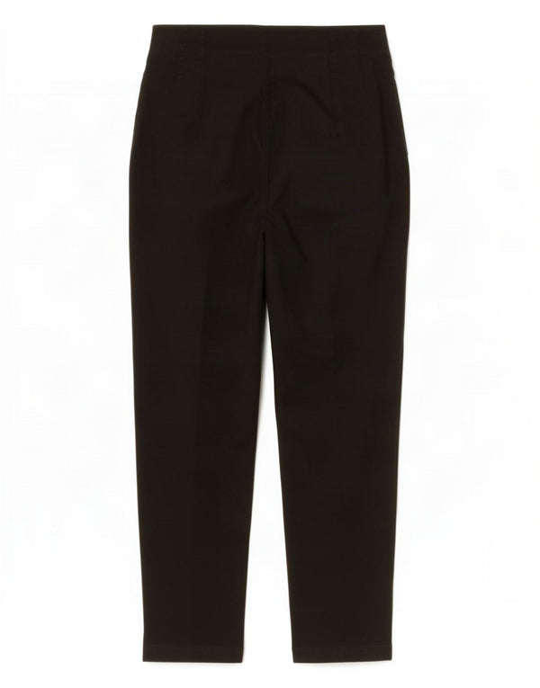 Zara Calça feminina cintura alta cônica XS W24 L25 poliéster preto