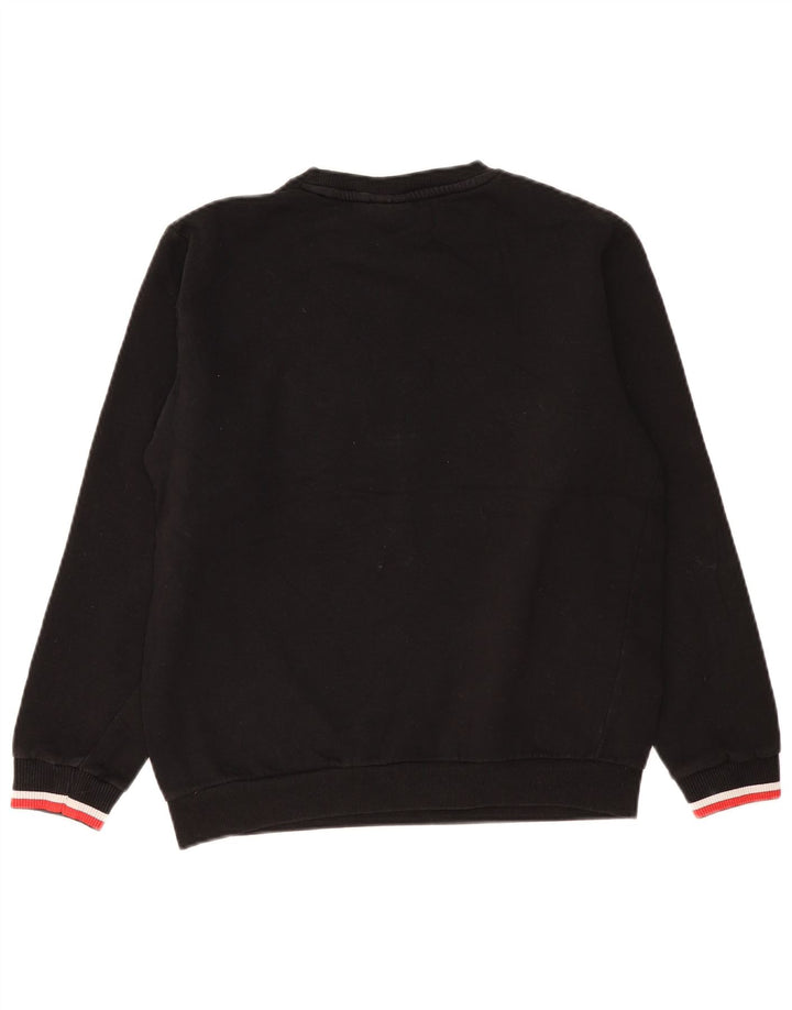 FILA moletom feminino oversized jumper UK 10 pequeno algodão preto