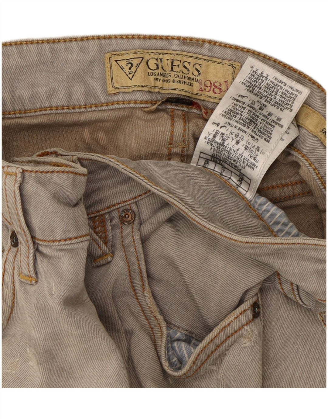 Calça jeans skinny masculina GUESS W32 L32 cinza algodão