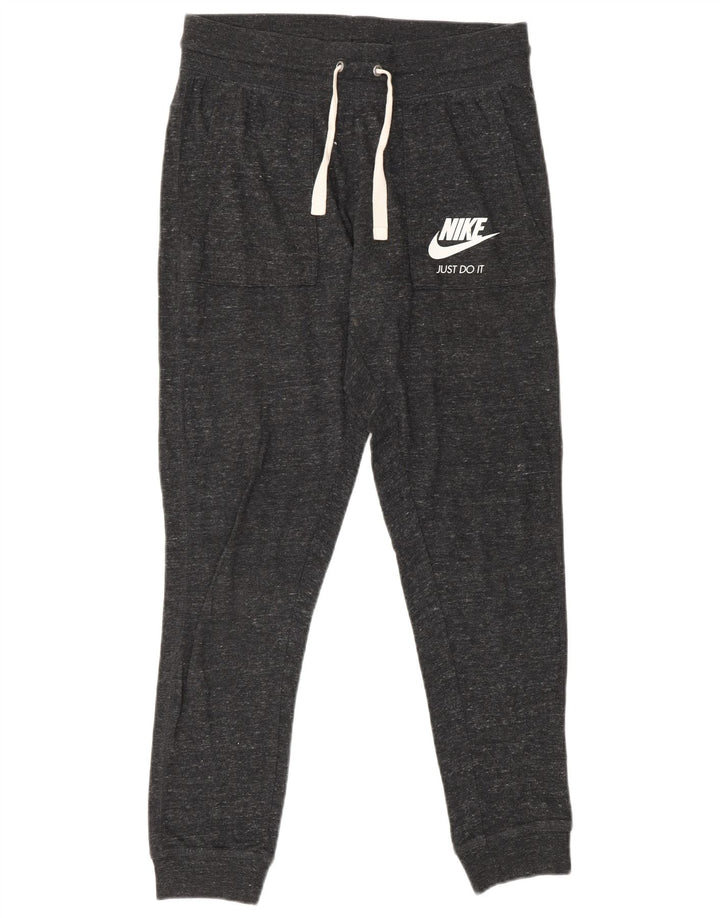 Calça esportiva feminina Nike Graphic Joggers UK 10 pequena cinza manchada