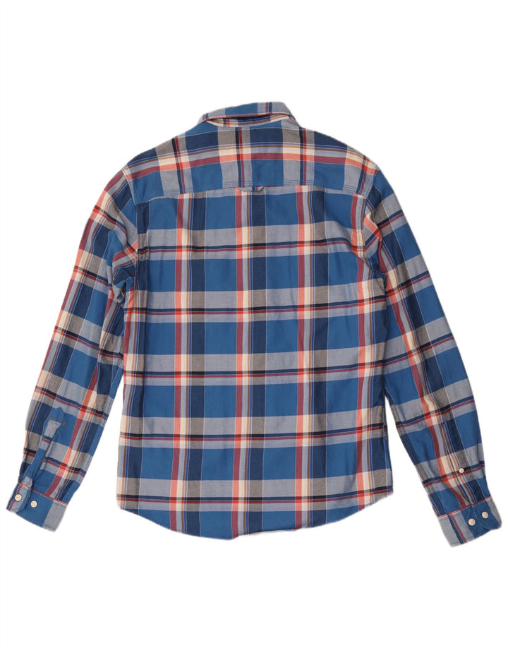 Camisa masculina de flanela Jack & Jones grande algodão xadrez azul