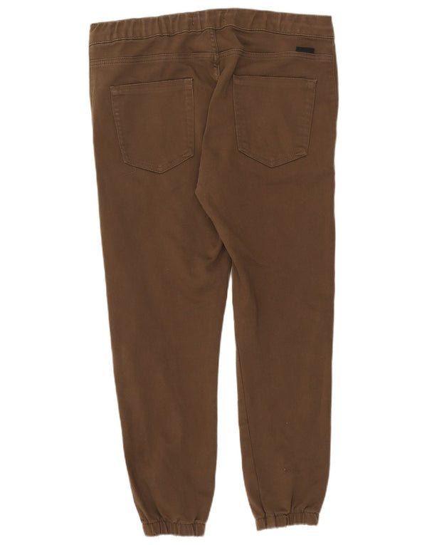 Calça jogger masculina Zara Chino UE 44 grande W34 L26 cáqui