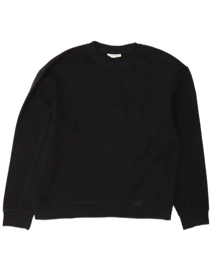 Suéter oversized feminino Topshop Reino Unido 10 algodão preto pequeno