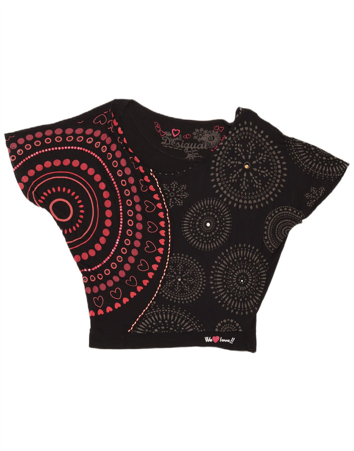 Blusa feminina Desigual com estampa oversized UK 14 médio preto geométrico
