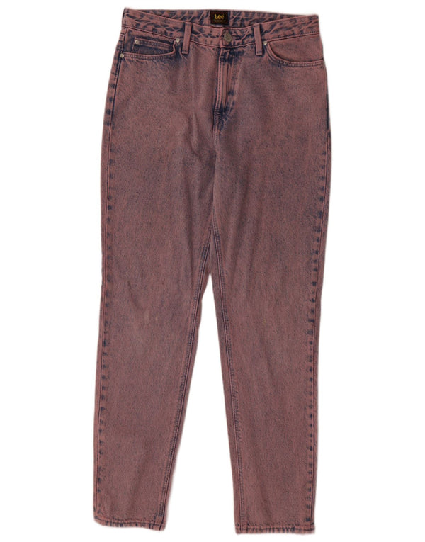 Lee Womens Mom Straight Jeans W29 L31 Rosa Tie Dye Algodão