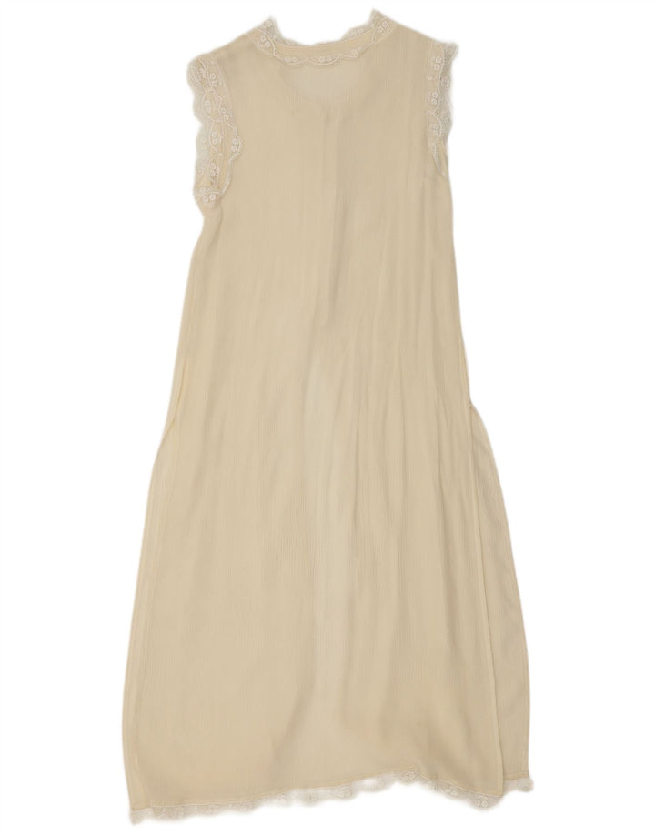 Vestido slip feminino vintage UK 10 pequeno off white