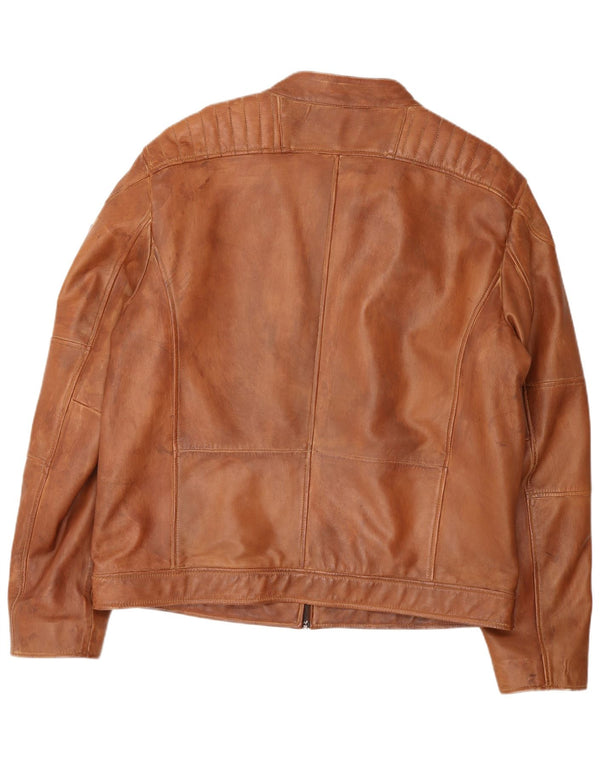 Jaqueta de couro masculina Trapper IT 56 3XL couro marrom