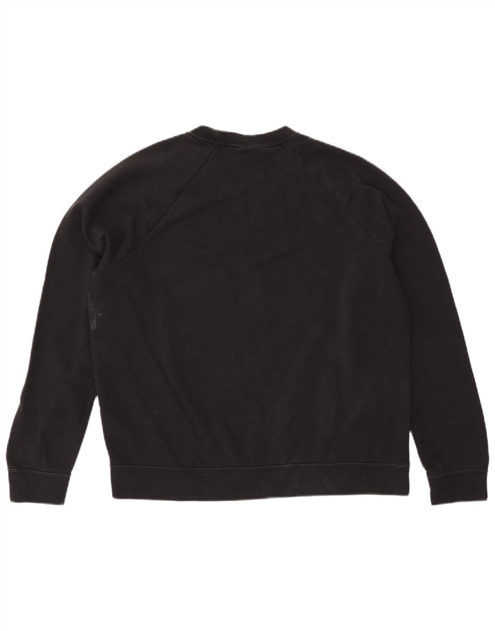 NIKE Womens Sweatshirt Jumper UK 16 Grande Algodão Preto